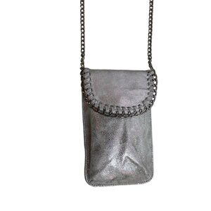 Unbranded Women's Silver Flash Metal touch Gothic Design Phone Bag Sz M